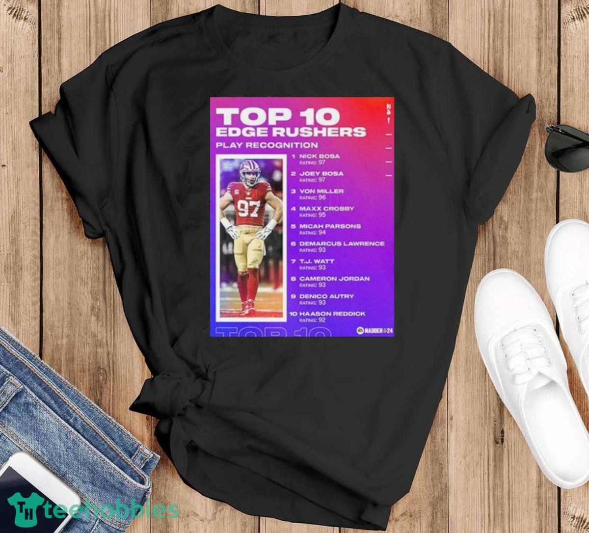 Madden NFL 24 Top 10 Edge Rushers Play Recognition T Shirt - Black T-Shirt