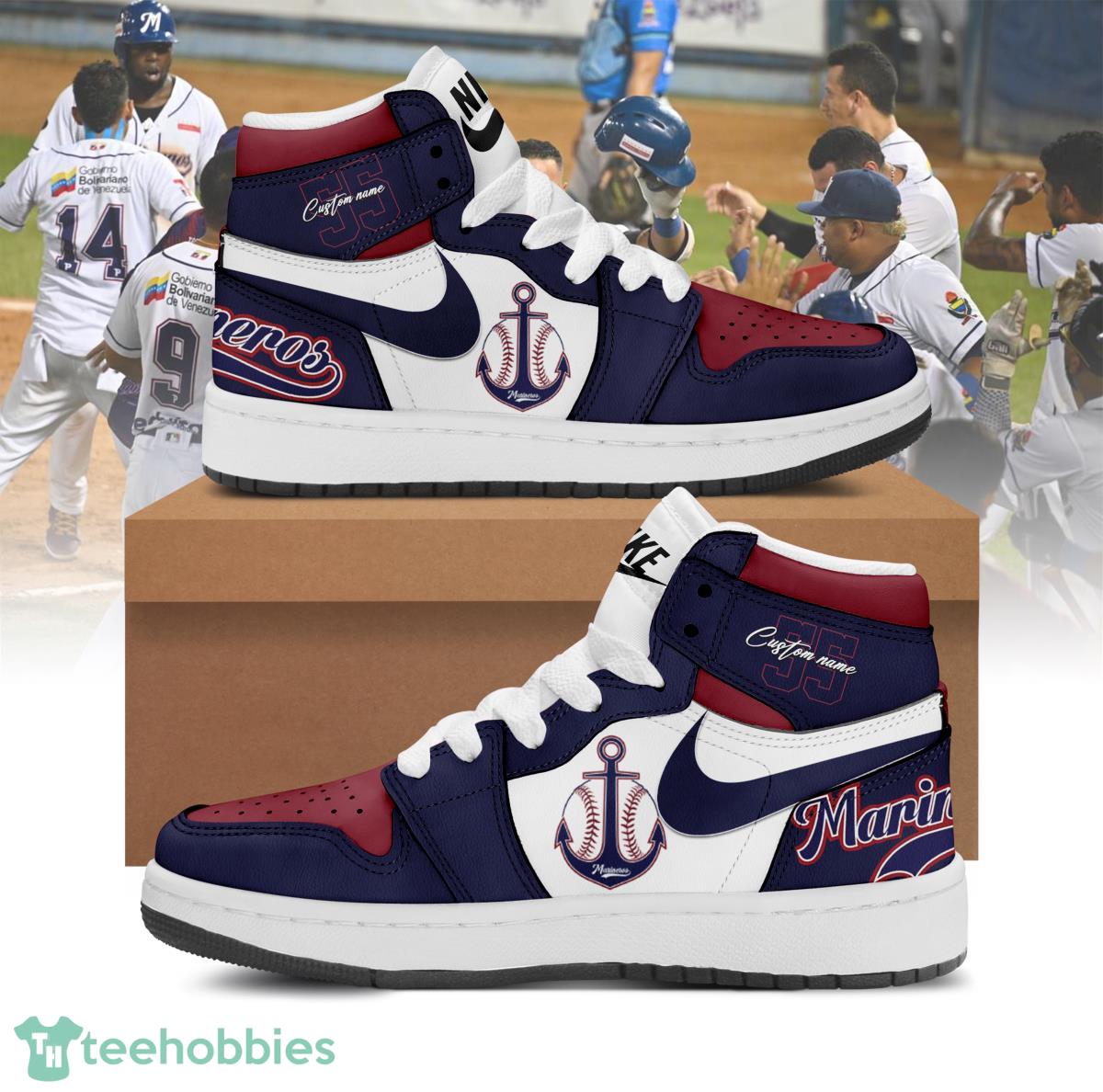 Marineros De Carabobo Air Jordan Hightop Shoes Custom Name For Real Fans Product Photo 1