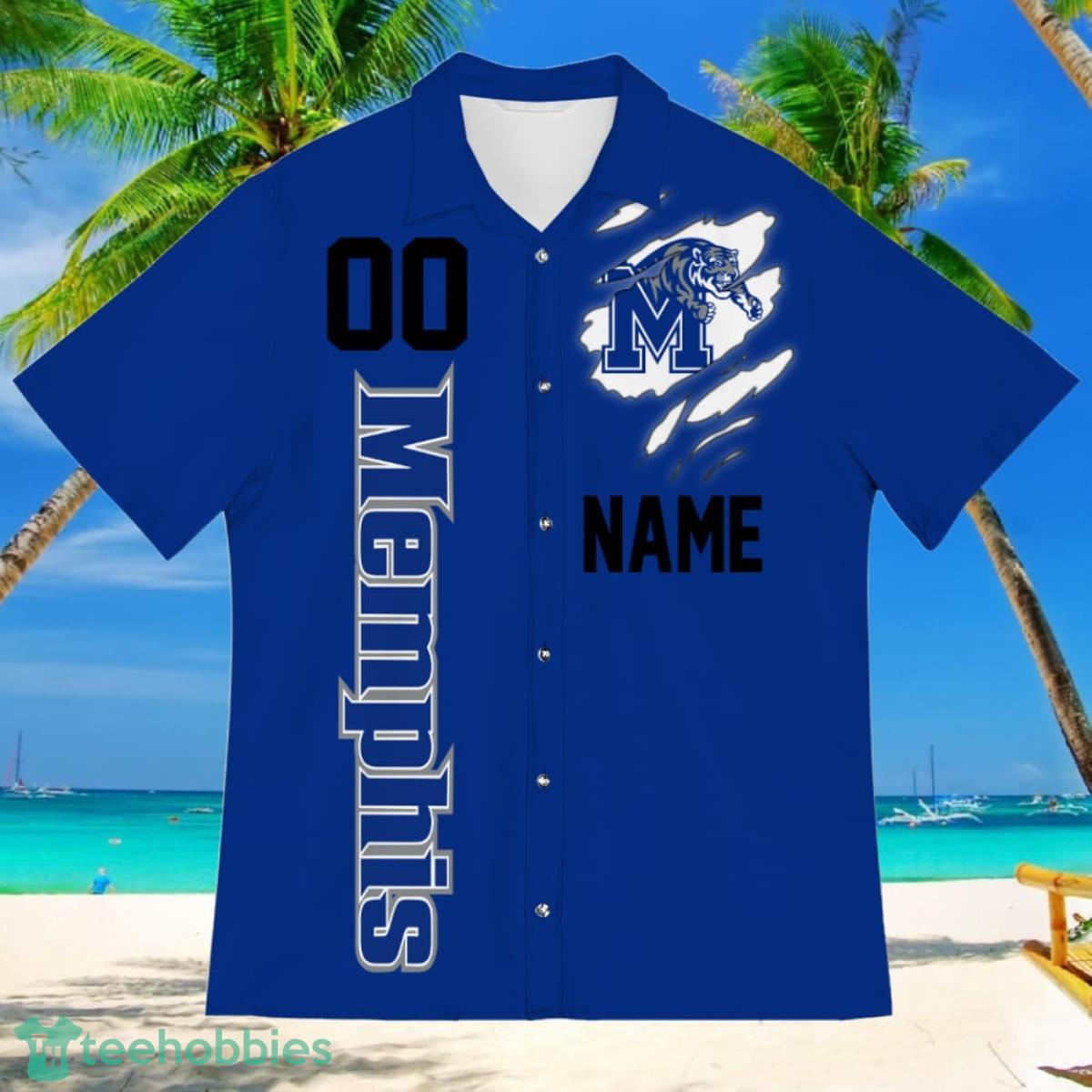 Memphis Tigers Sports American Football Hawaiian Shirt Custom Name & Number Product Photo 2