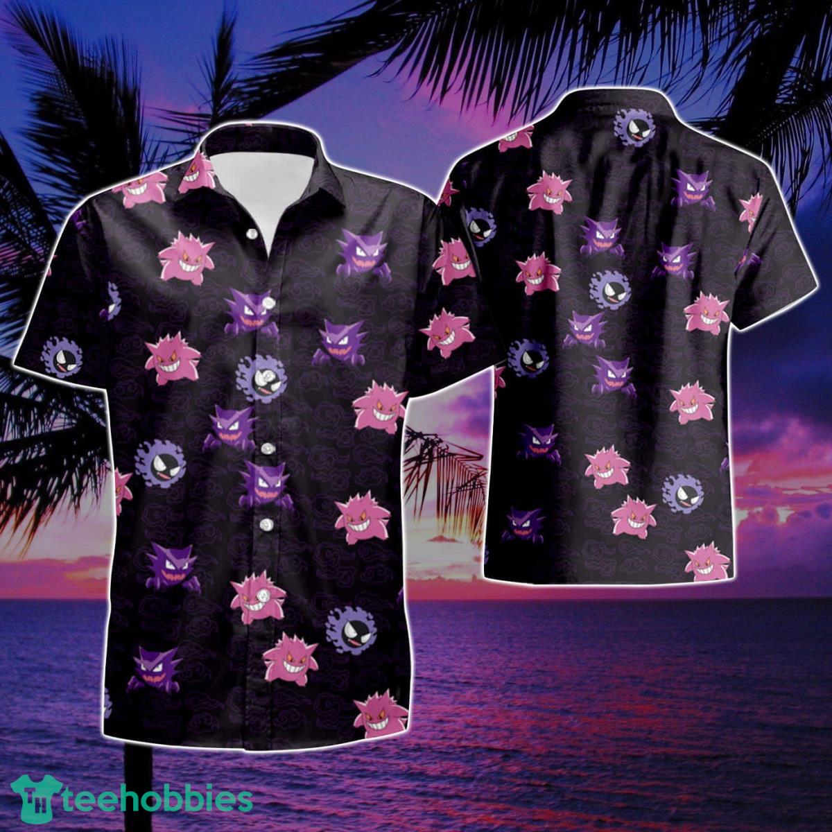 Black Pink Hawaiian Shirt, Men Black Hawaiian Shirt