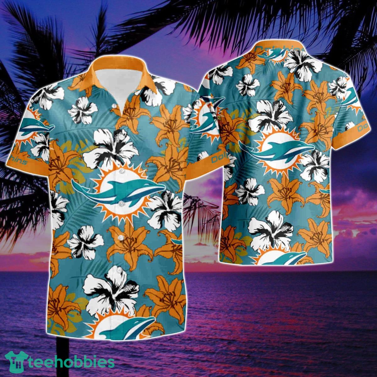 Miami Dolphins Mens Floral Shirt