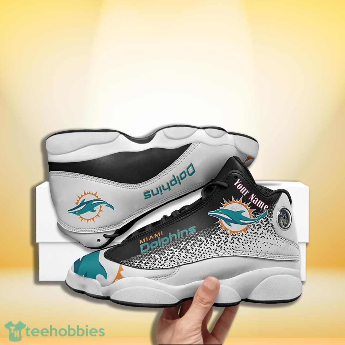 Miami Dolphins Football Team Custom Name Air Jordan 13 Sneakers For Fans Product Photo 1