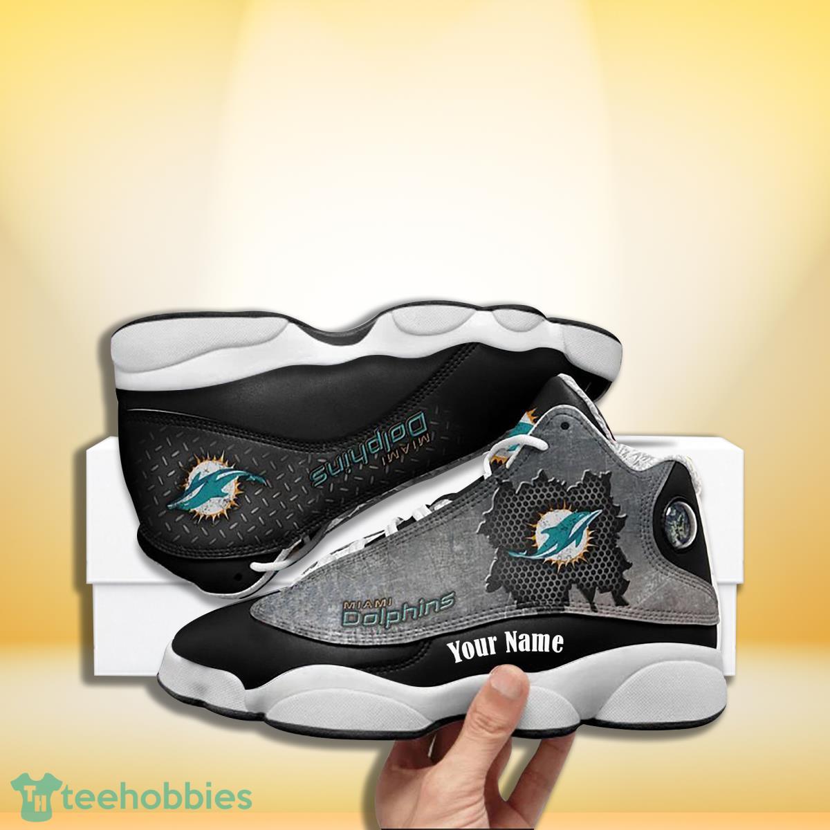 Miami Dolphins Football Team Custom Name Air Jordan 13 Sneakers Gift For Fans Product Photo 1