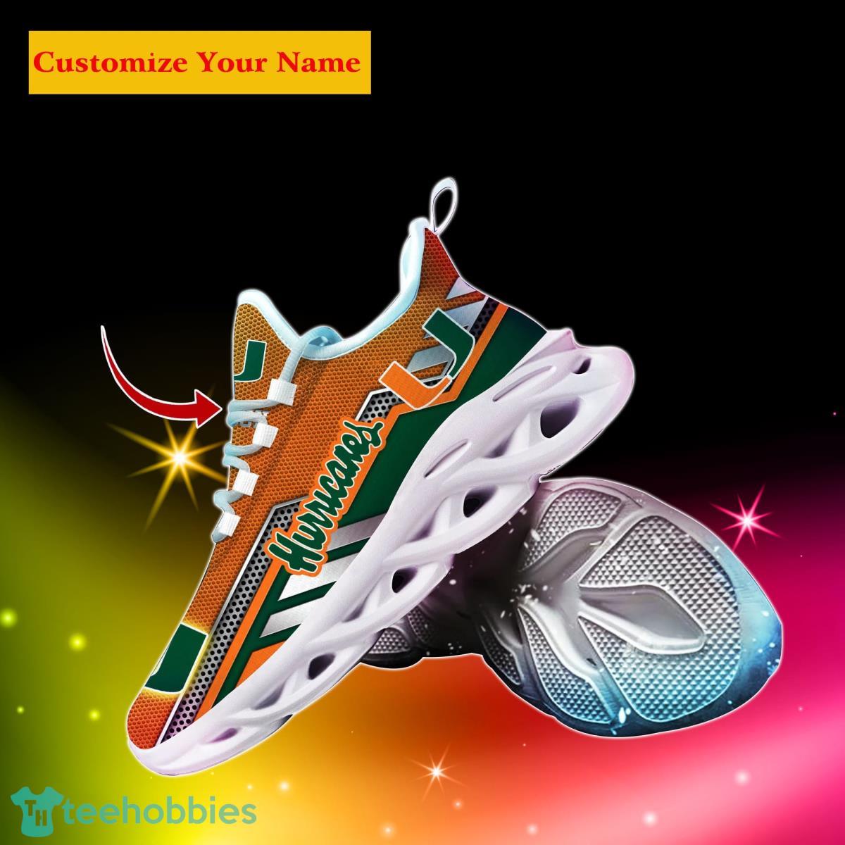 Miami Hurricanes NCAA1 Custom Name Max Soul Shoes Bet Gift For Men Women Fans Product Photo 2