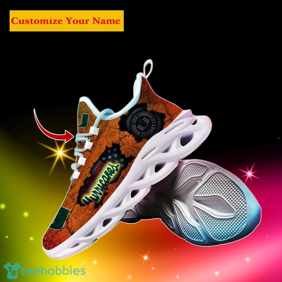 Miami Hurricanes NCAA1 Custom Name Max Soul Shoes Great Gift For Men Women Fans Product Photo 2