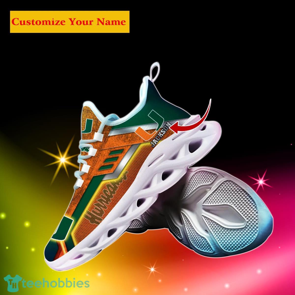 Miami Hurricanes NCAA1 Custom Name Max Soul Shoes Impressive Gift For Men Women Fans Product Photo 2