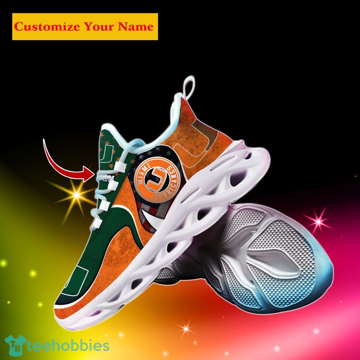 Miami Hurricanes NCAA1 Custom Name Max Soul Shoes Special Gift For Men Women Fans Product Photo 2