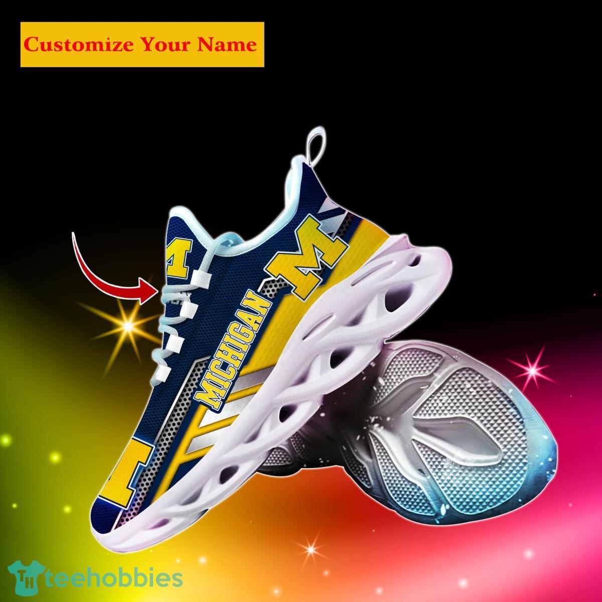 Michigan Wolverines NCAA2 Custom Name Max Soul Shoes Bet Gift For Men Women Fans Product Photo 2