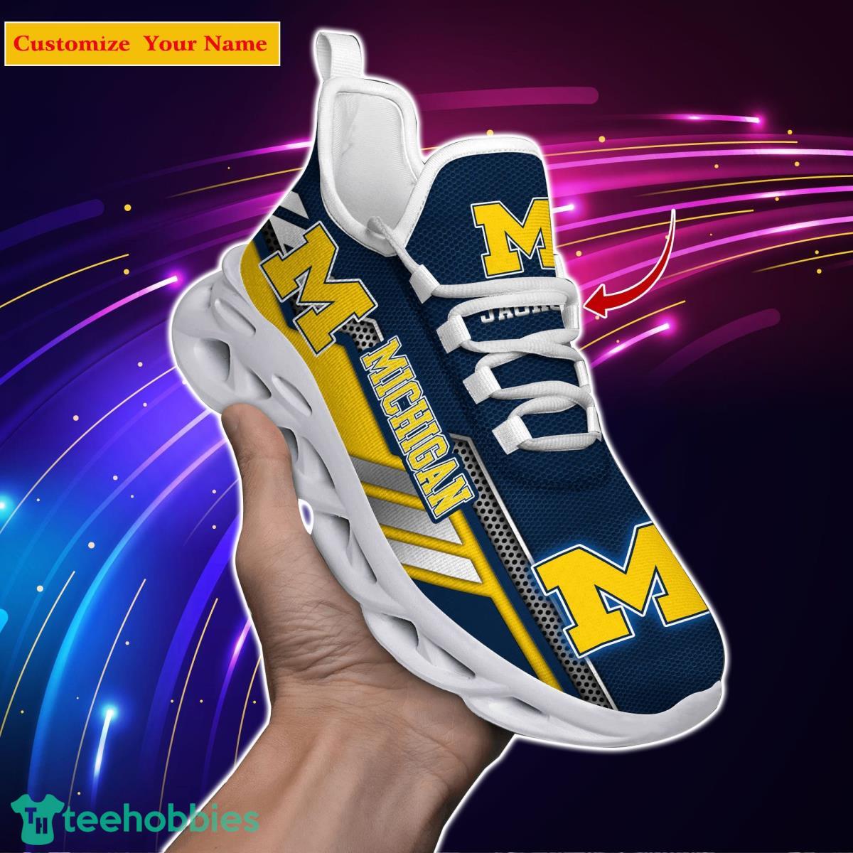 Michigan Wolverines NCAA2 Custom Name Max Soul Shoes Bet Gift For Men Women Fans Product Photo 1