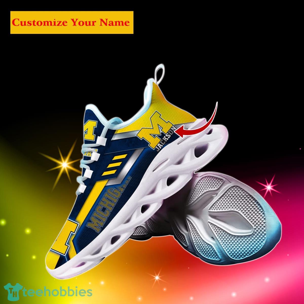 Michigan Wolverines NCAA2 Custom Name Max Soul Shoes Impressive Gift For Men Women Fans Product Photo 2