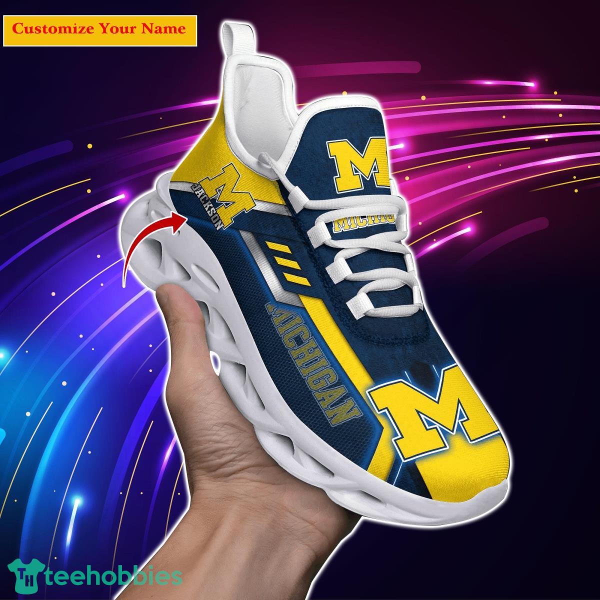 Michigan Wolverines NCAA2 Custom Name Max Soul Shoes Impressive Gift For Men Women Fans Product Photo 1