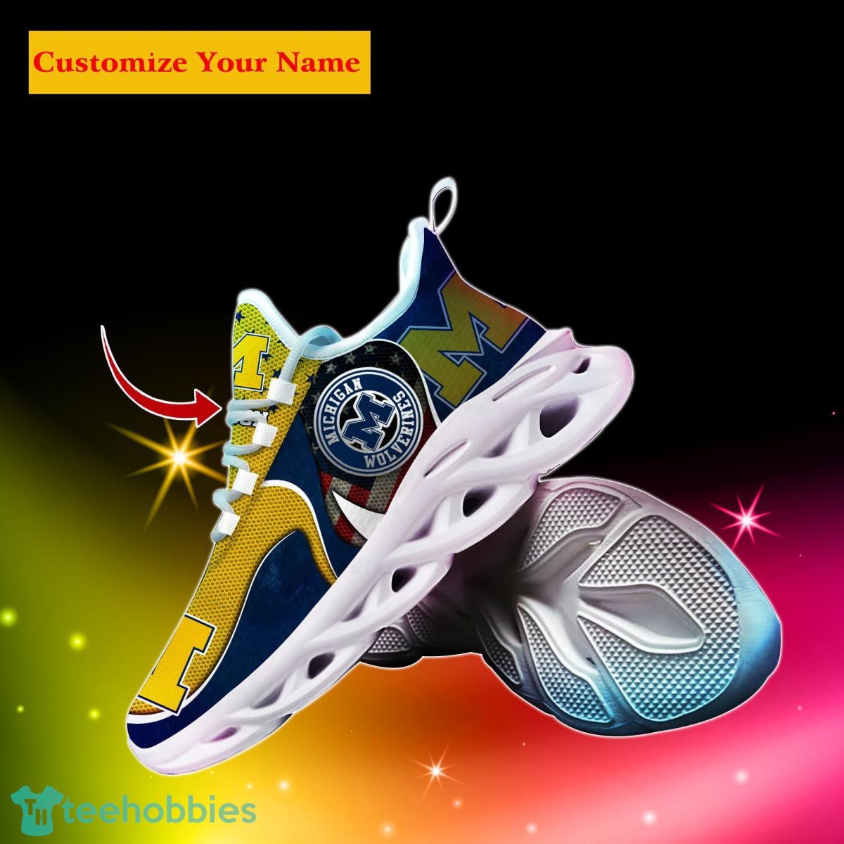 Michigan Wolverines NCAA2 Custom Name Max Soul Shoes Special Gift For Men Women Fans Product Photo 2