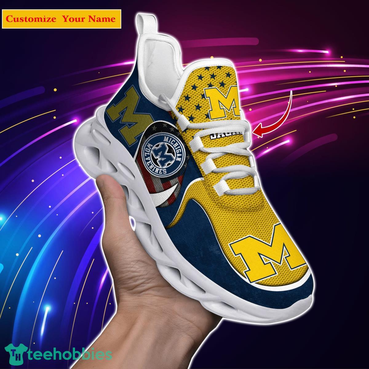 Michigan Wolverines NCAA2 Custom Name Max Soul Shoes Special Gift For Men Women Fans Product Photo 1