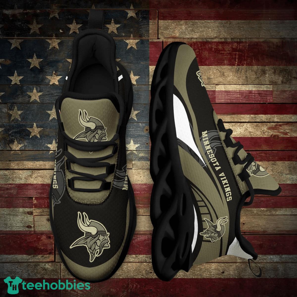 Minnesota Vikings Green Clunky Shoes New Trending Custom Name Max Soul Shoes Best Gift For Sport Fans Product Photo 1