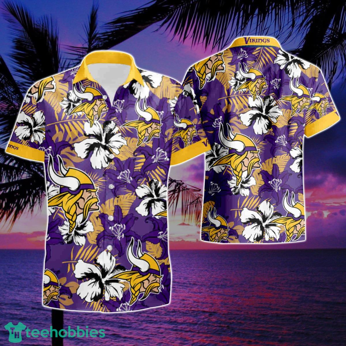 Men's Purple Minnesota Vikings Floral Woven Button-Up Shirt