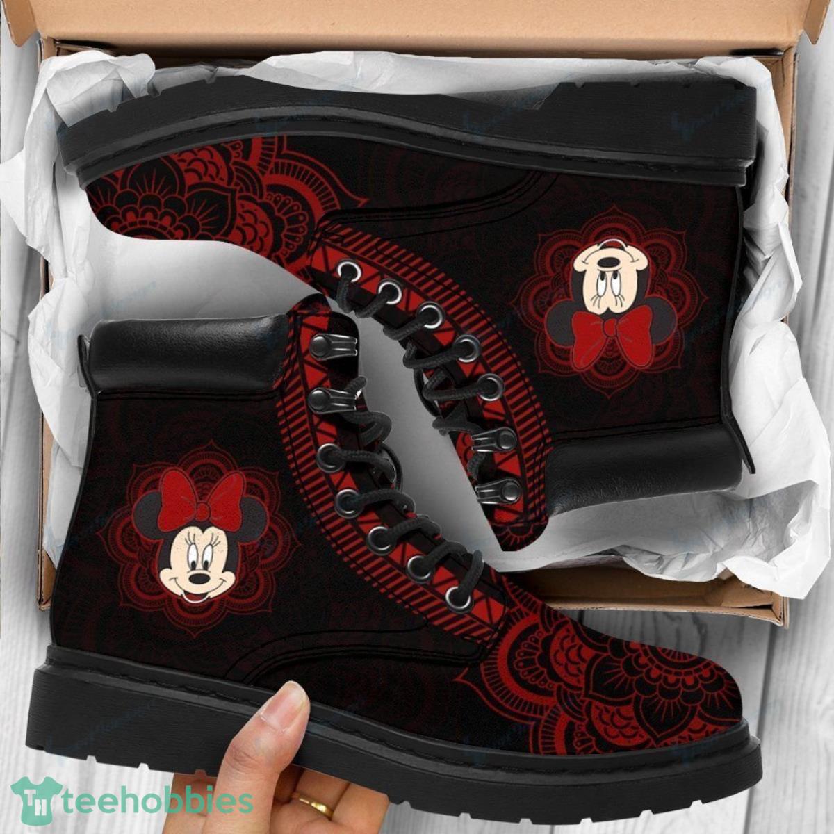 Minnie Leather Boots For Men Women Best Gift For Fans Product Photo 1