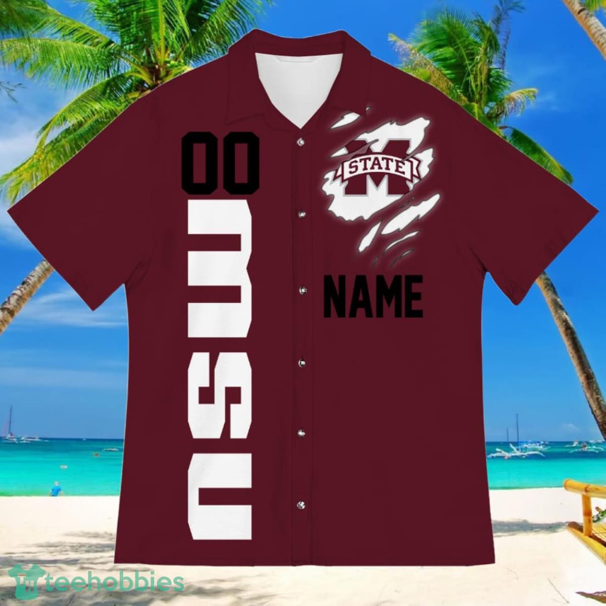 Mississippi State Bulldogs Sports American Football Hawaiian Shirt Custom Name & Number Product Photo 2