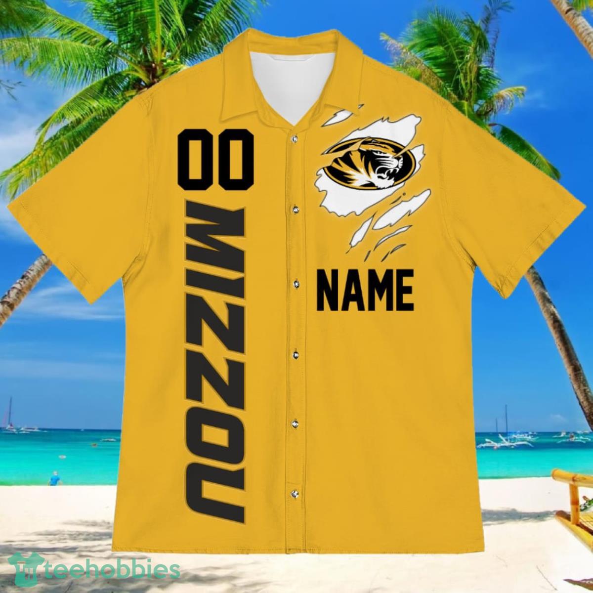 Missouri Tigers Sports American Football Hawaiian Shirt Custom Name & Number Product Photo 2