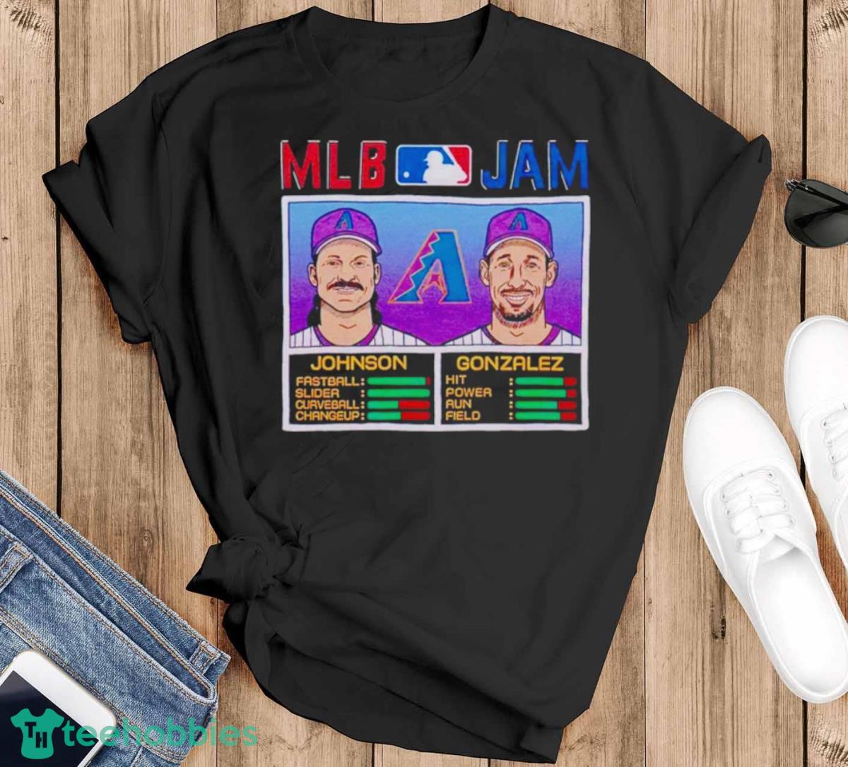 Mlb Jam Diamondbacks Johnson And Gonzalez Shirt - Black T-Shirt