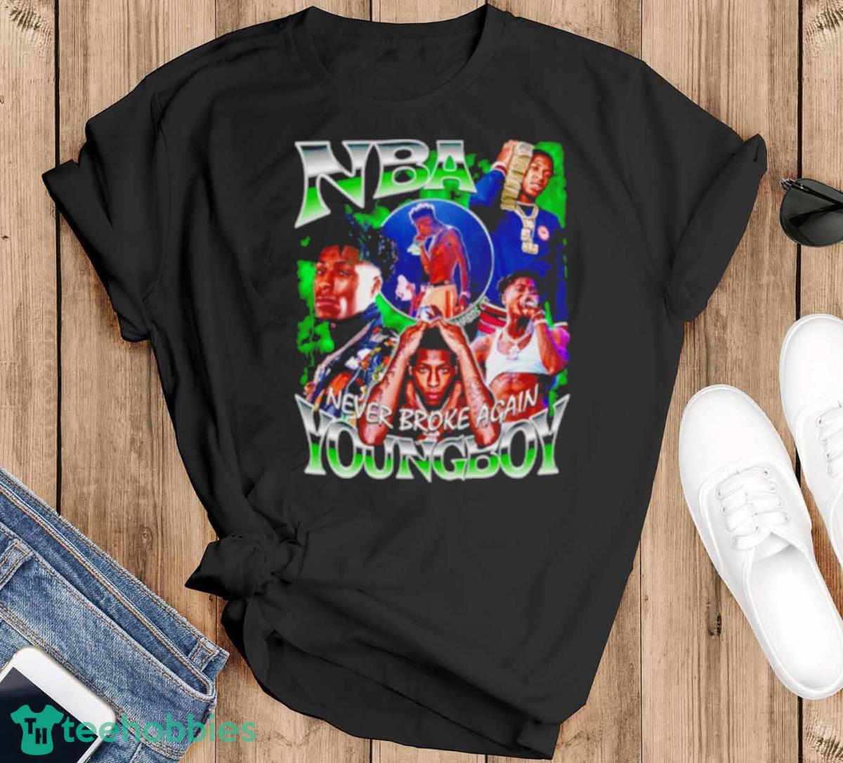 Never Broke Again NBA Young Boy Fire Shirt - Black T-Shirt