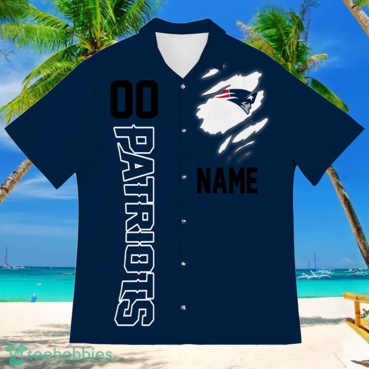 New England Patriots Sports American Football Hawaiian Shirt Custom Name & Number Product Photo 2