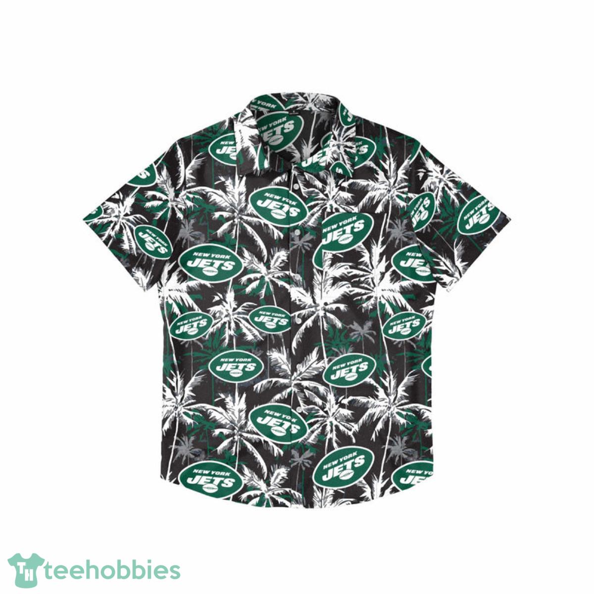 New York Jets NFL Black Floral Button Up Shirt Product Photo 1