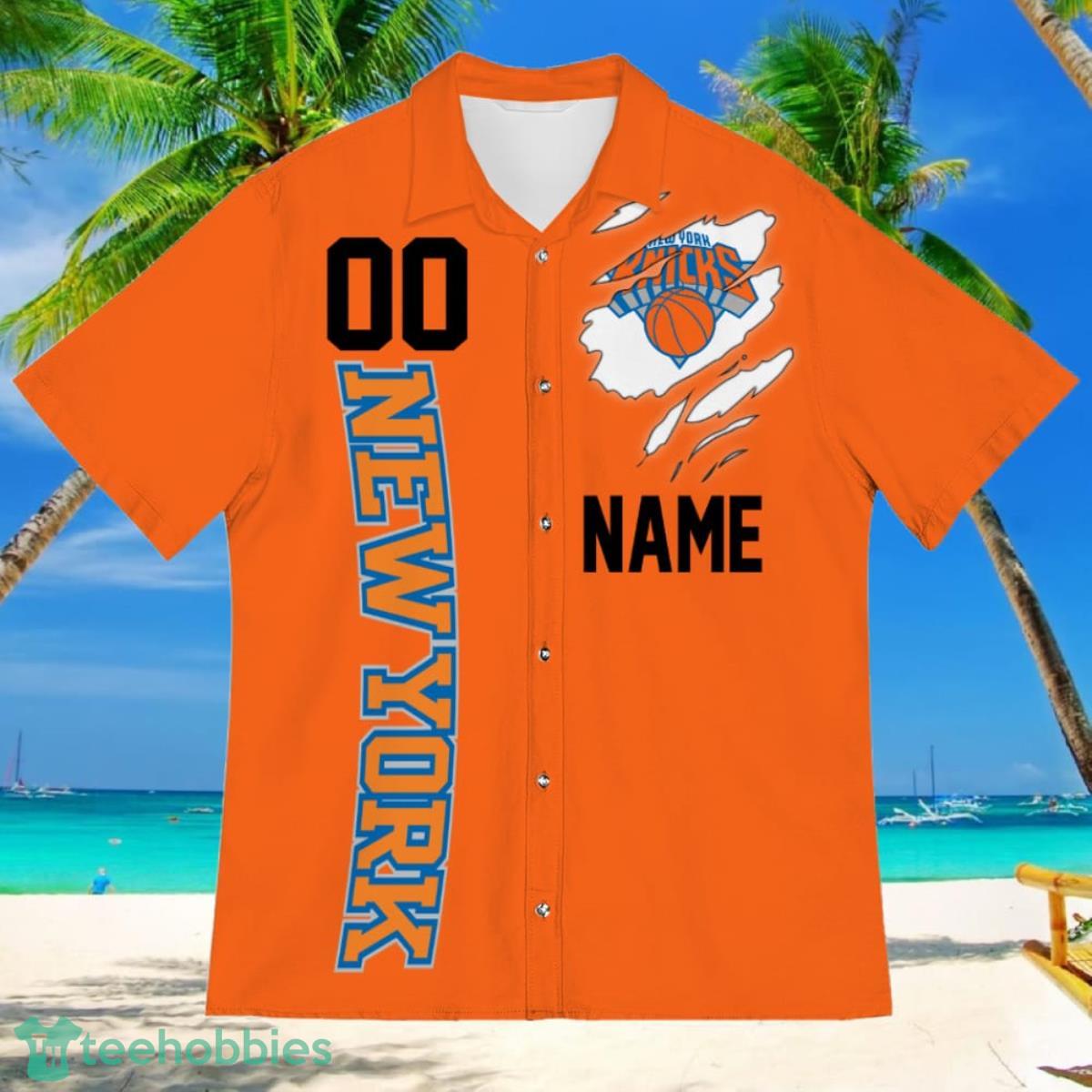 New York Knicks Sports American Football Hawaiian Shirt Custom Name & Number Product Photo 2