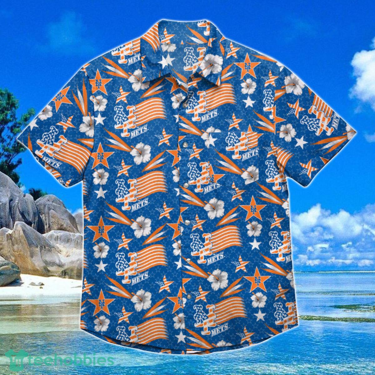 New York Mets MLB Americana Hawaiian Shirt Best Gift For Fans Product Photo 1