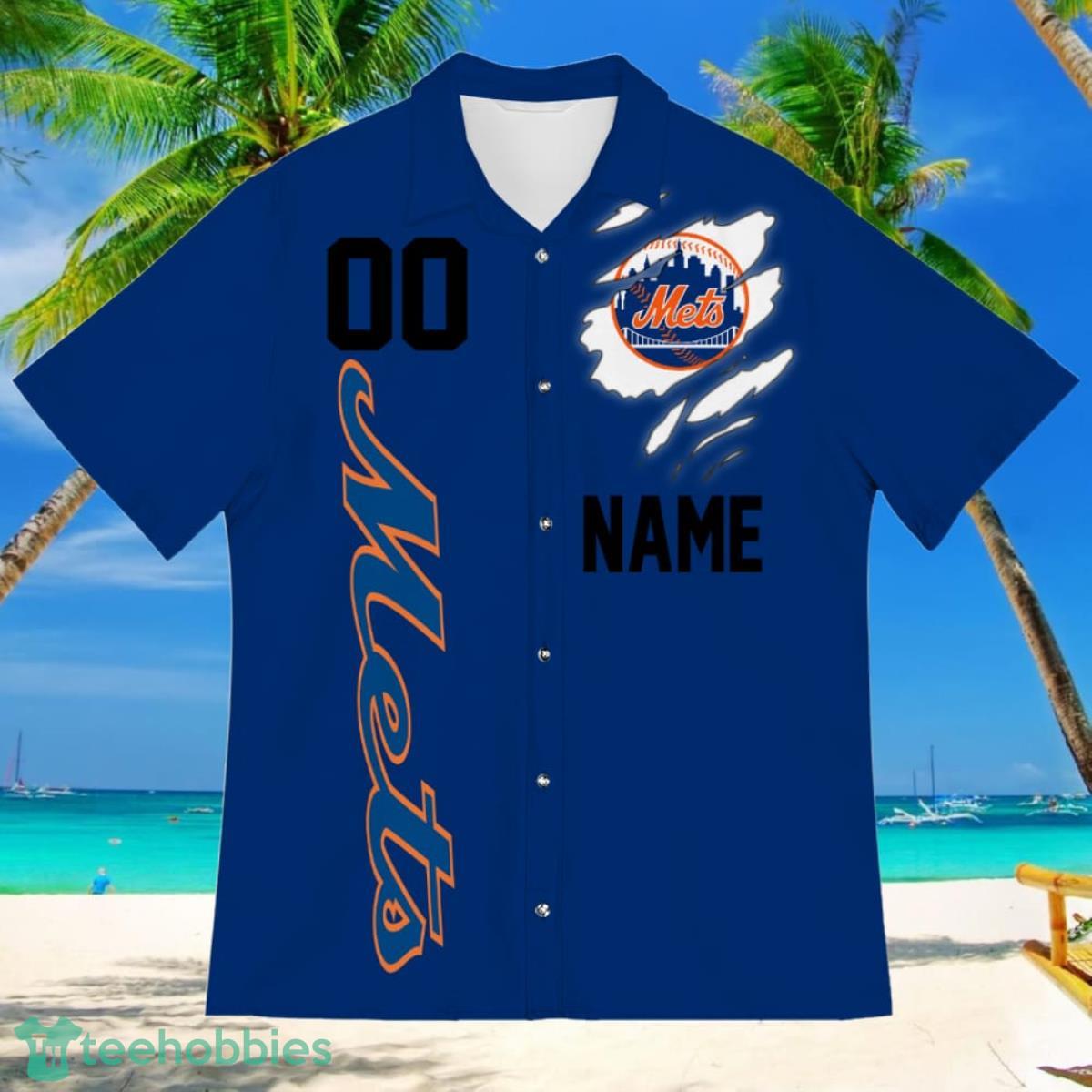 New York Mets Sports American Football Hawaiian Shirt Custom Name & Number Product Photo 2
