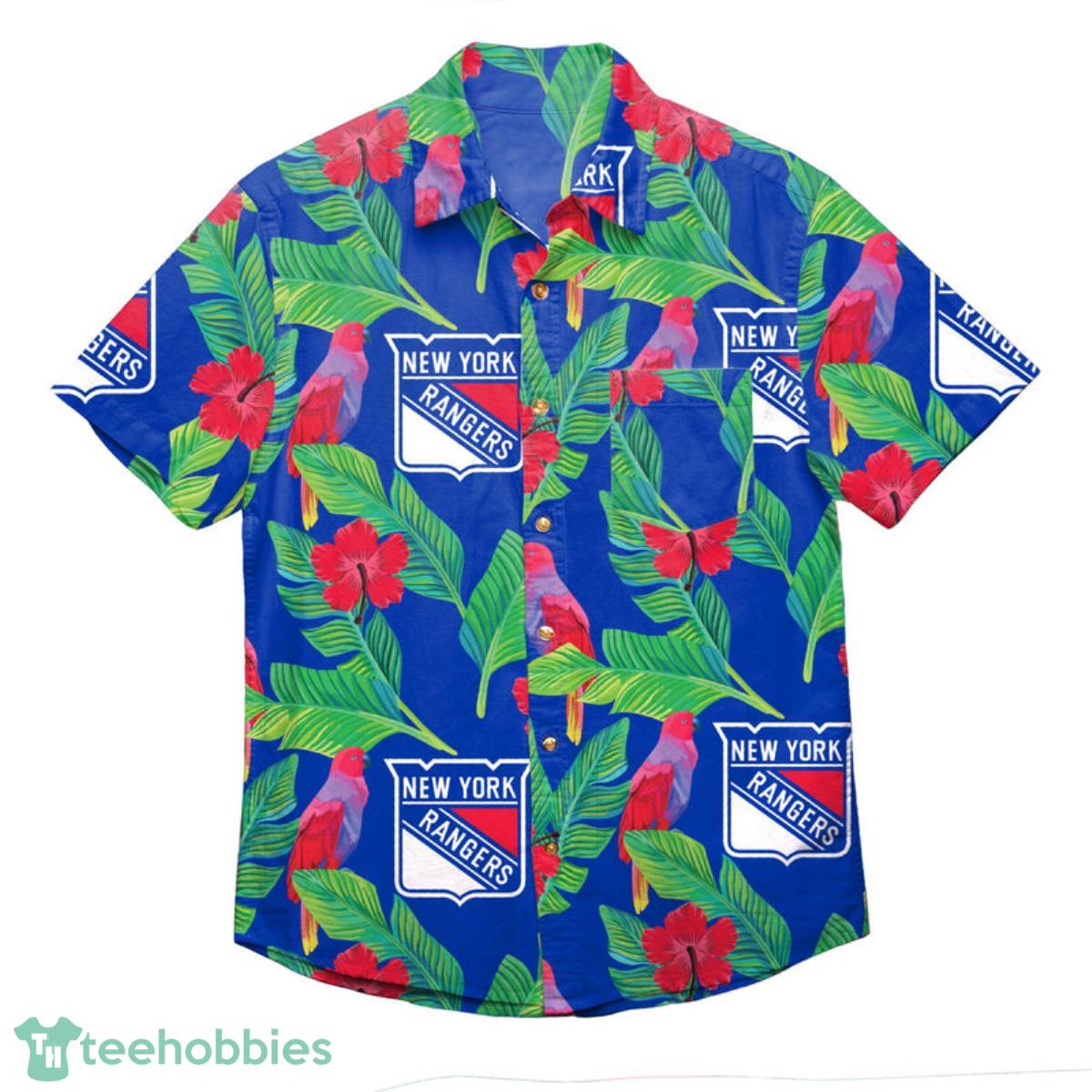 New York Rangers NHL Floral Button Up Shirt Product Photo 1