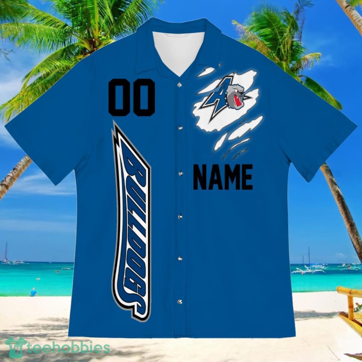 North Carolina Asheville Bulldogs Sports American Football Hawaiian Shirt Custom Name & Number Product Photo 2