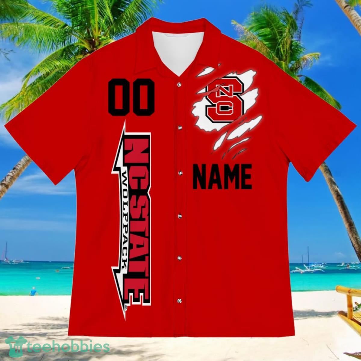 North Carolina State Wolfpack Sports American Football Hawaiian Shirt Custom Name & Number Product Photo 2