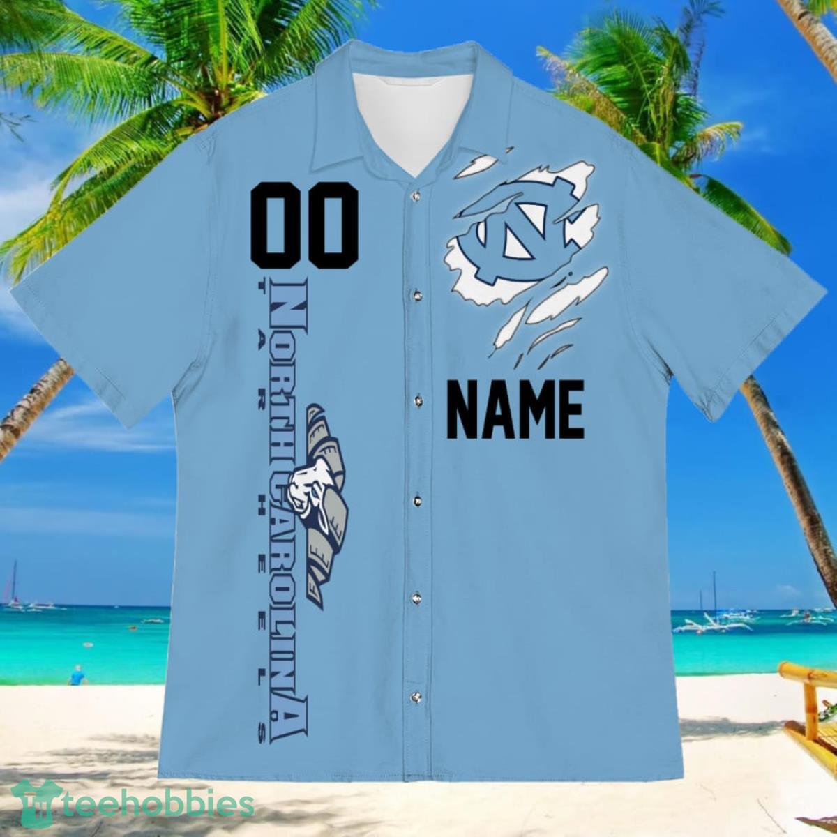 North Carolina Tar Heels Sports American Football Hawaiian Shirt Custom Name & Number Product Photo 2