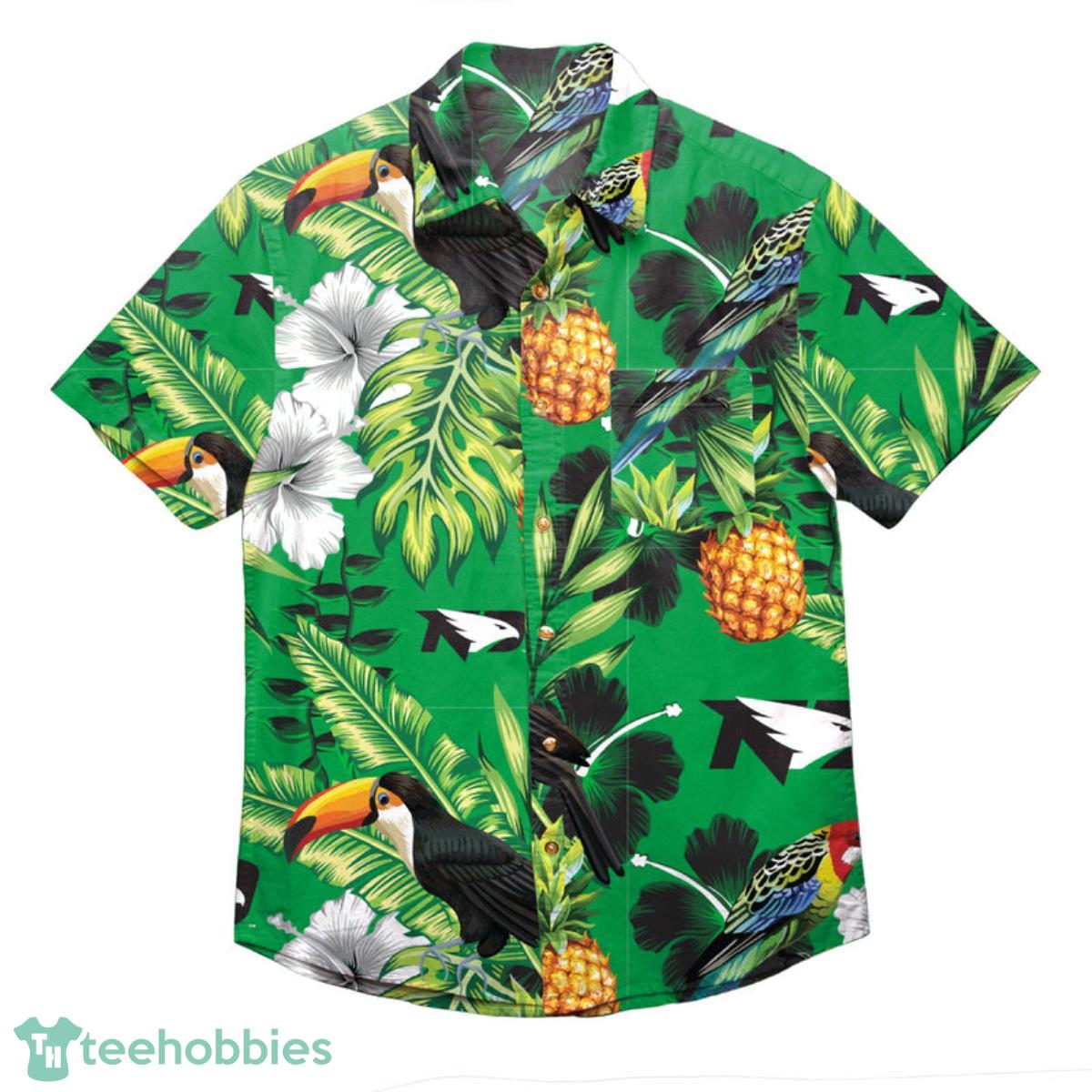 North Dakota Fighting Hawks NCAA Floral Button Up Shirt Product Photo 1