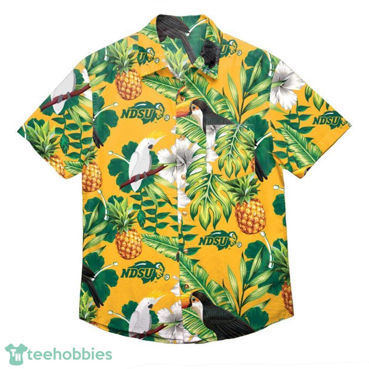 North Dakota State Bison NCAA Floral Button Up Shirt Product Photo 1