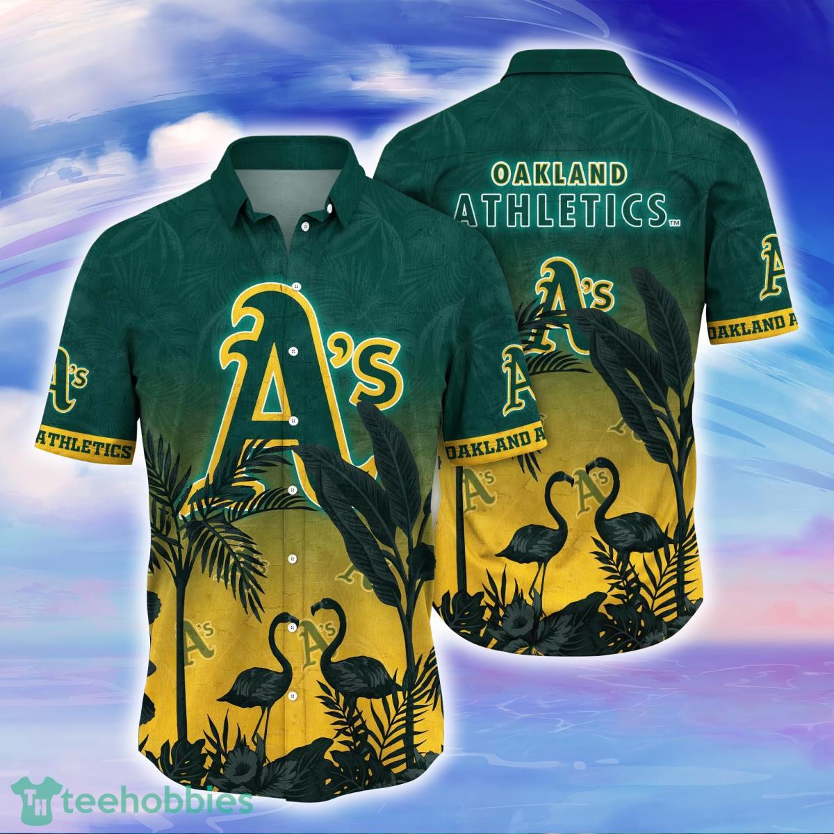 Oakland Athletics Palm Leaves Pattern Tropical Hawaiian Shirt And Shorts  Summer Gift For Fans