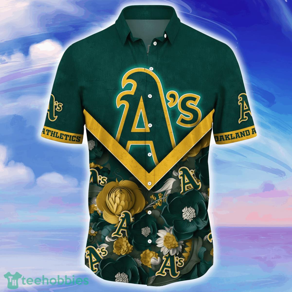 Oakland A's Hibiscus Seamless Pattern Hawaiian Shirt And Shorts Summer Gift  For Athletics Fans