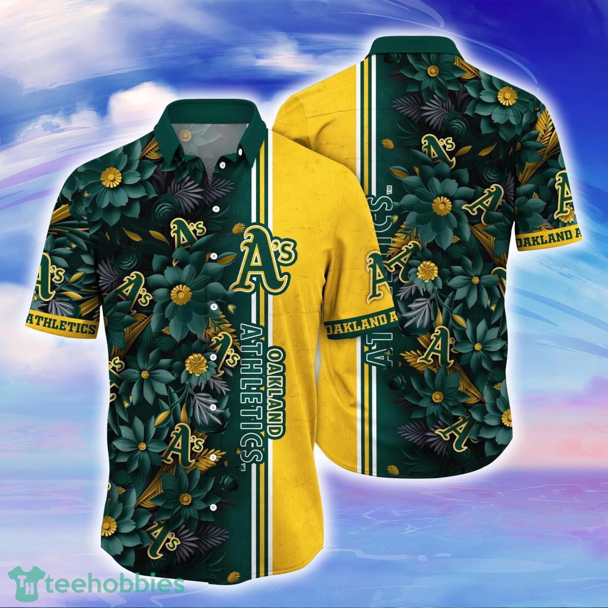 Oakland Athletics Palm Leaves Pattern Tropical Hawaiian Shirt And Shorts  Summer Gift For Fans