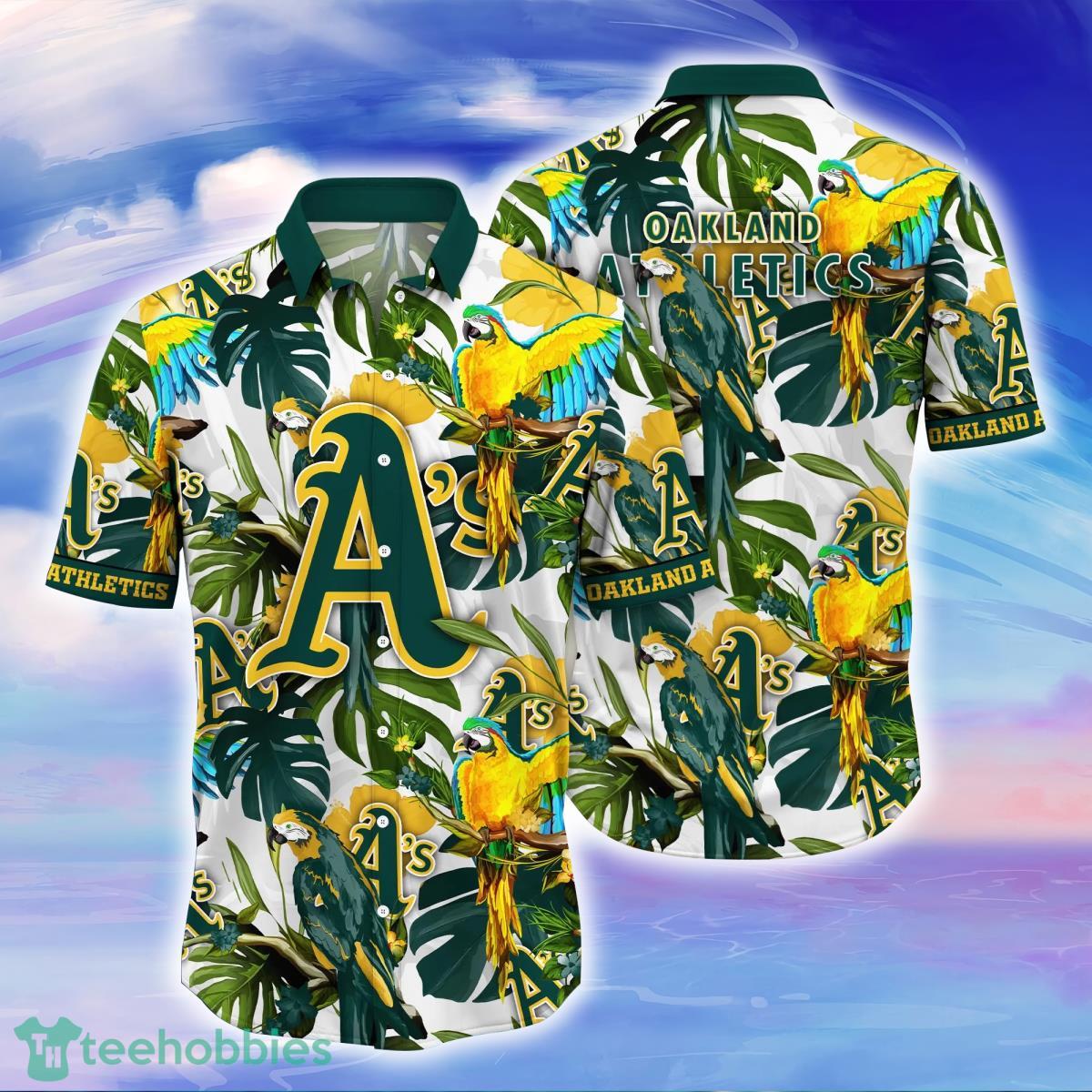 Oakland Athletics Tropical AOP Hawaiian Shirt And Beach Short - Banantees