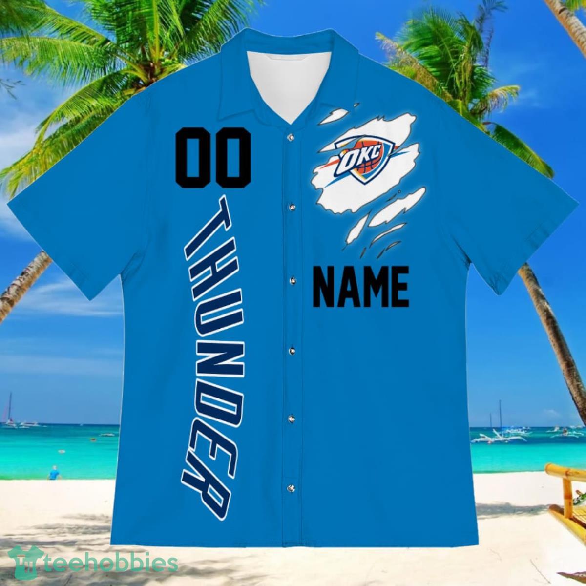 Oklahoma City Thunder Sports American Football Hawaiian Shirt Custom Name & Number Product Photo 2