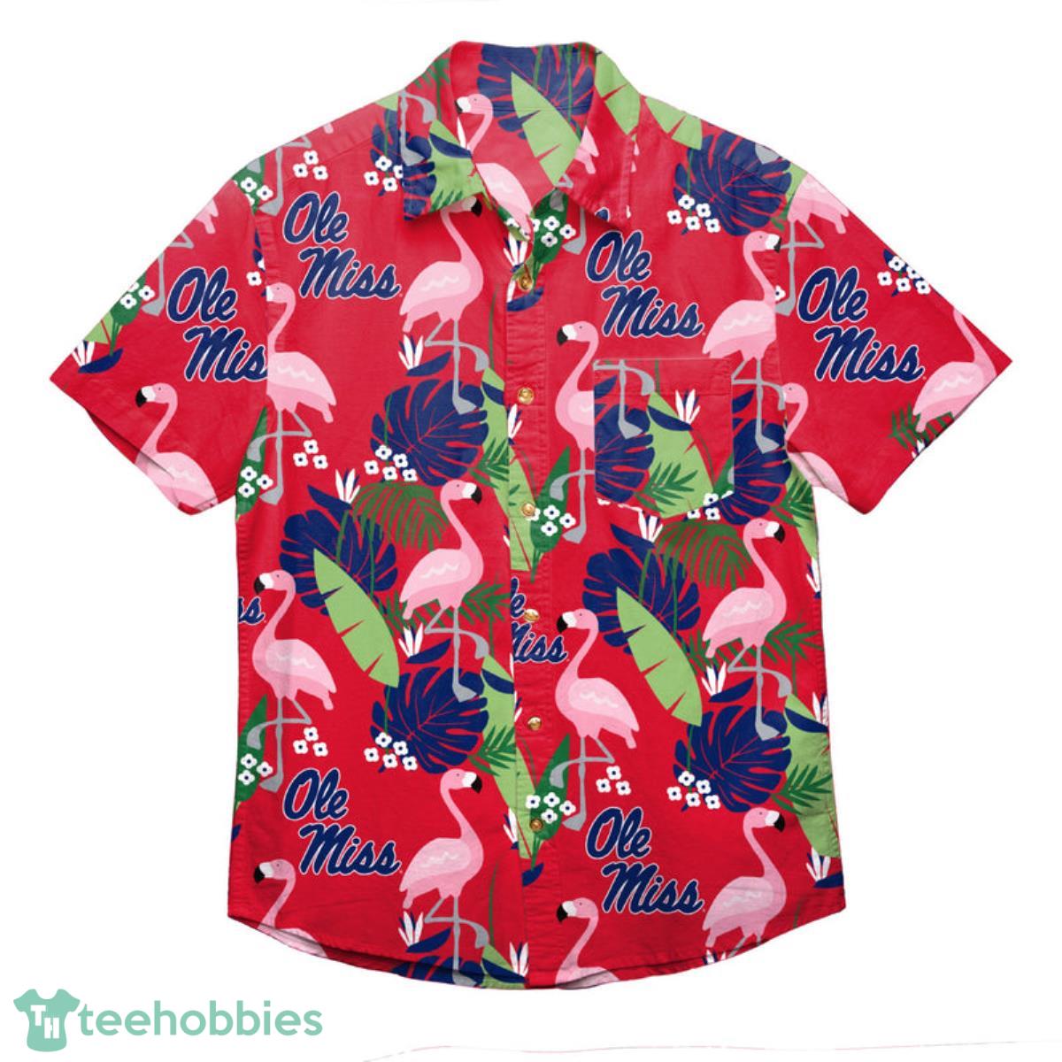 Ole Miss NCAA Floral Button Up Shirt Product Photo 1