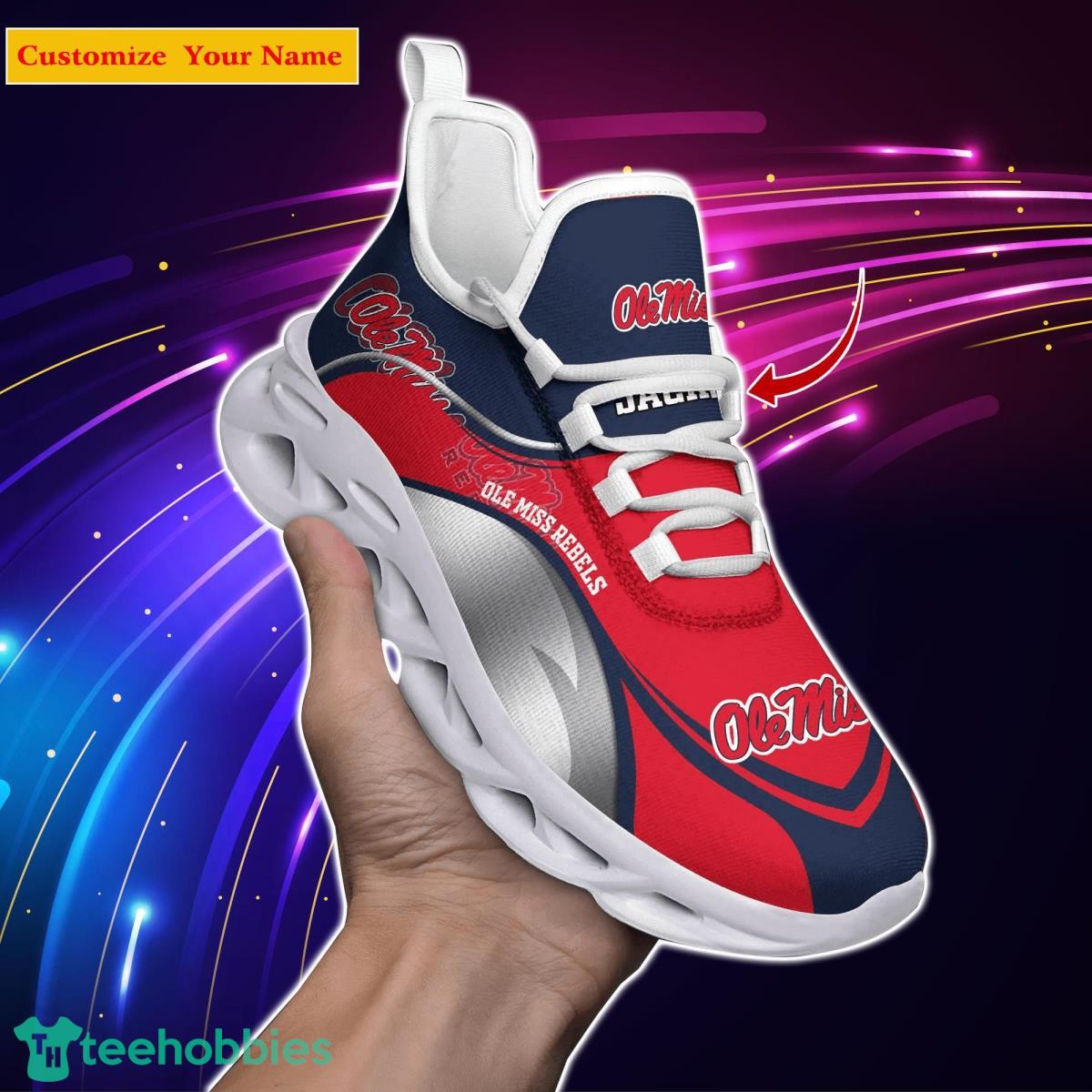 Ole Miss Rebels NCAA2 Custom Name Max Soul Shoes Unique Gift For Men Women Fans Product Photo 1