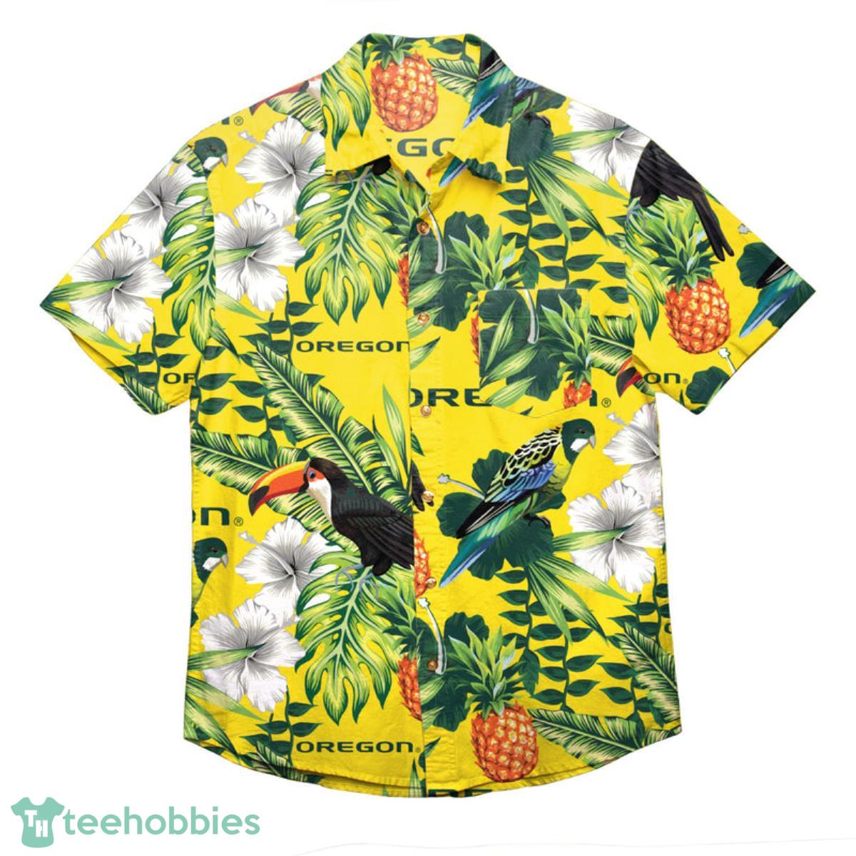 Oregon Ducks NCAA Floral Button Up Shirt Product Photo 1