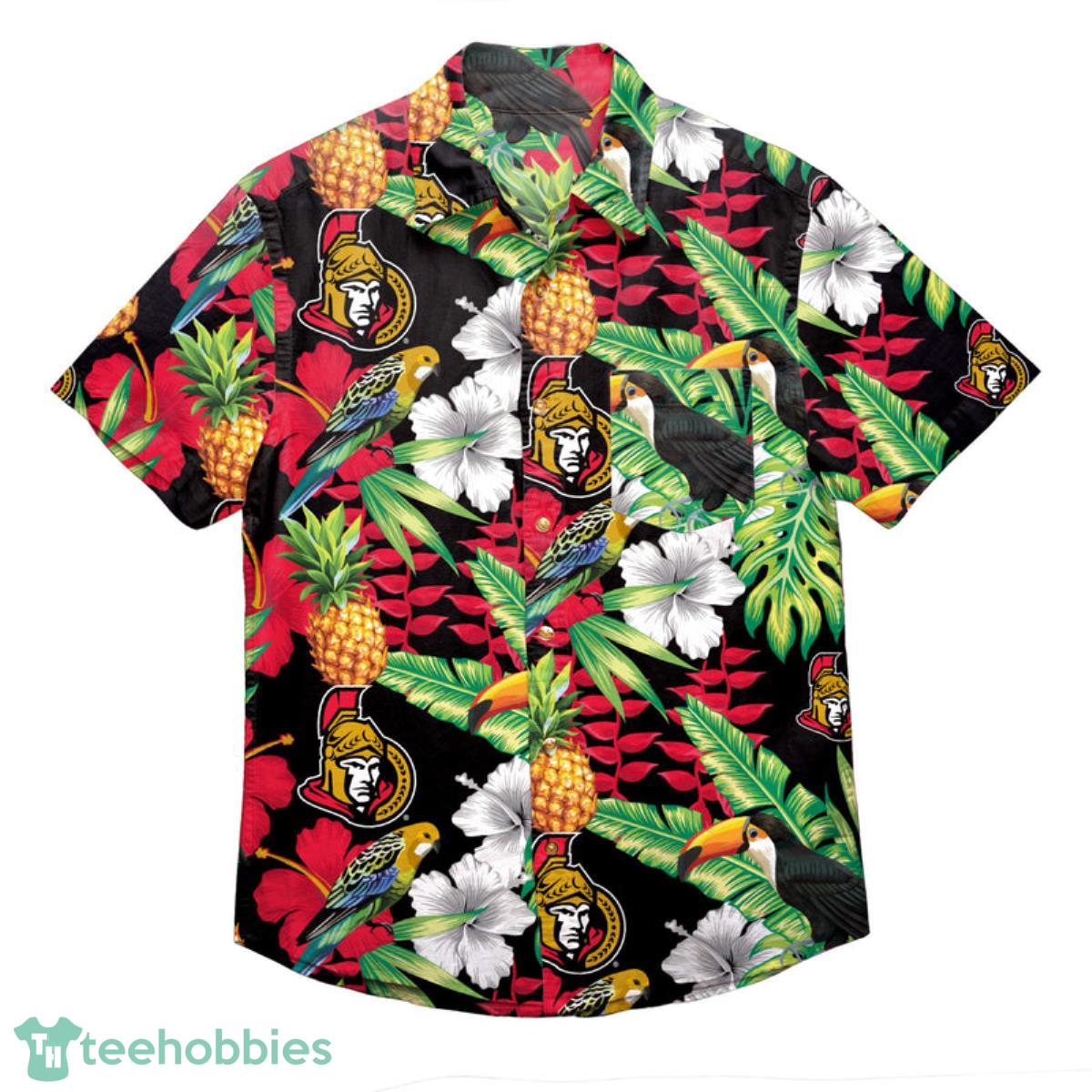 Ottawa Senators NHL Floral Button Up Shirt Product Photo 1