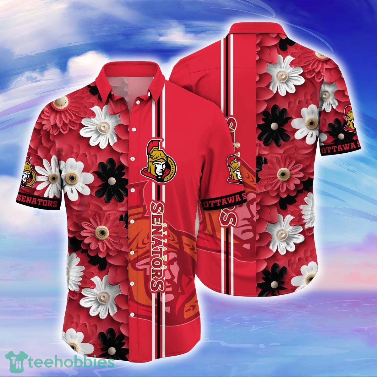 Ottawa Senators NHL Flower Hawaiian Shirt For Men Women Gift For Fans Product Photo 1