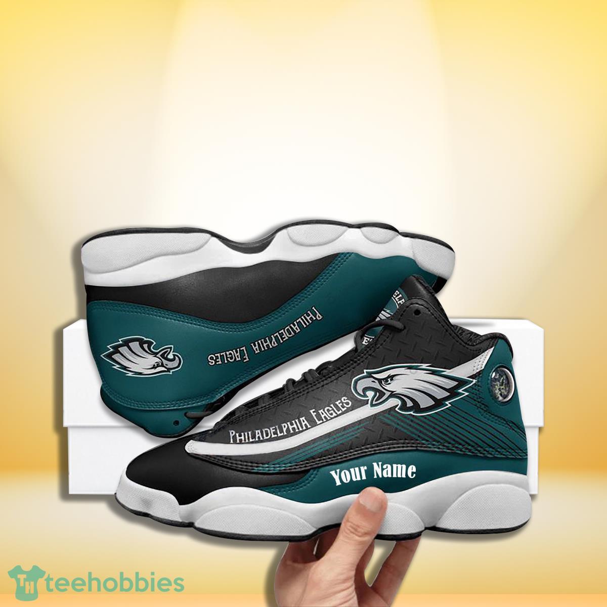 Philadelphia Eagles Football Team Custom Name Air Jordan 13 Sneakers For Men Women Fans Product Photo 1