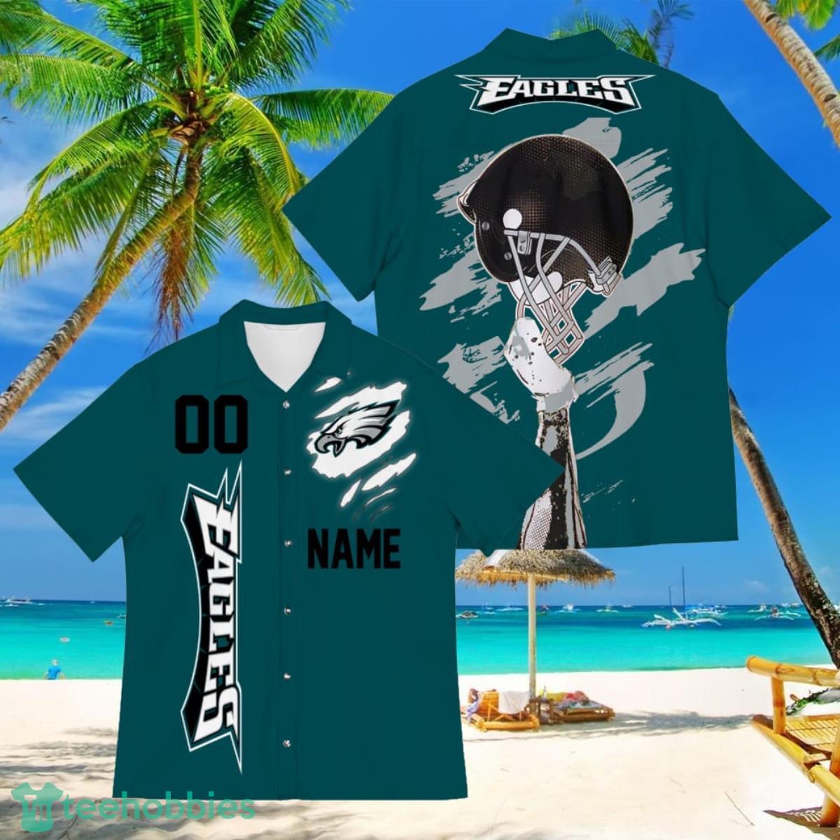 Philadelphia Eagles Sports American Football Hawaiian Shirt Custom Name & Number Product Photo 1
