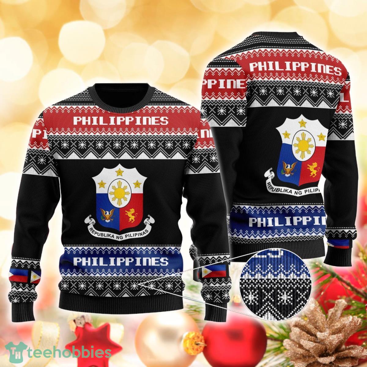 Philippines 3D Sweater Ugly Christmas Sweater For Men Women Product Photo 1 Philippines 3D Sweater Ugly Christmas Sweater For Men Women Product Photo 1