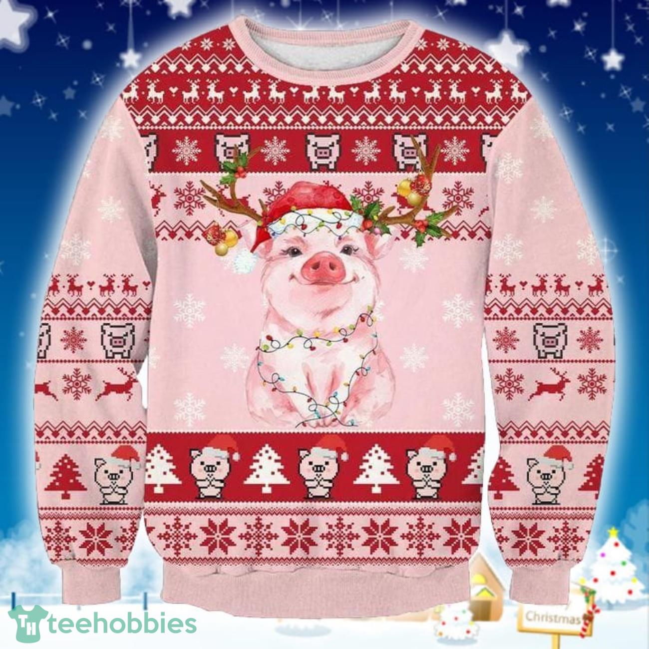 Pig 3D Sweater Ugly Christmas Sweater For Men Women Product Photo 1