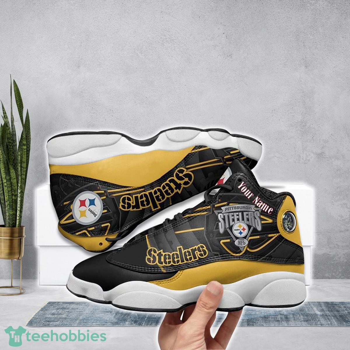 Pittsburgh Steelers Football Team Custom Name Air Jordan 13 Running Shoes Best Gift For Fans Product Photo 1